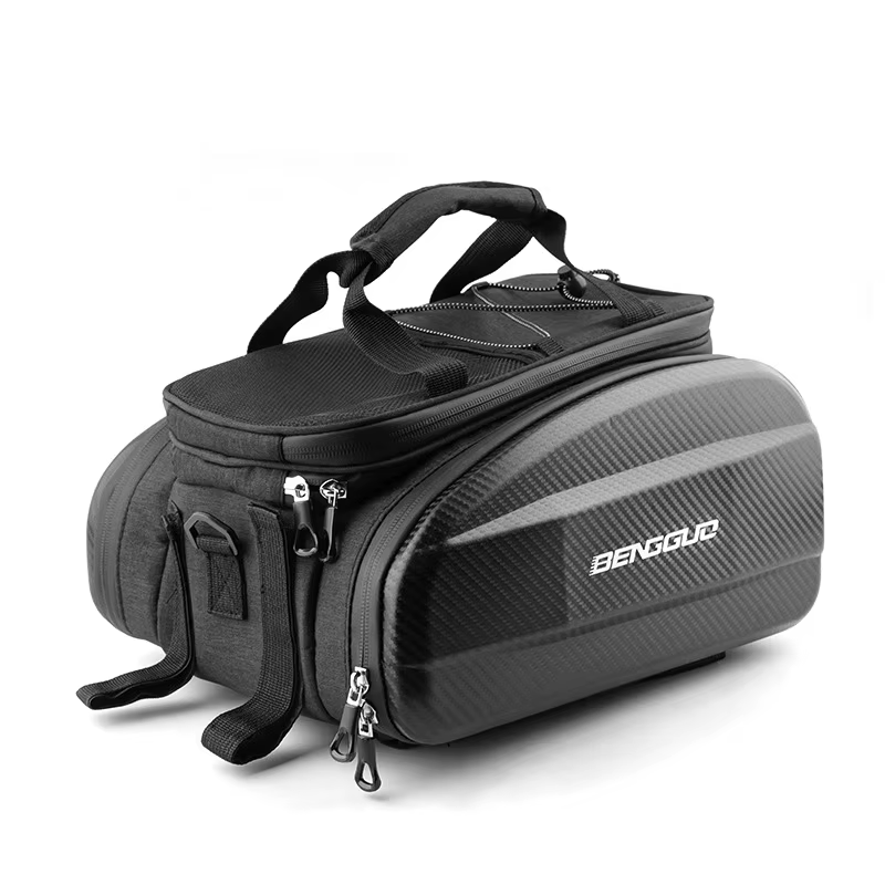 Bike Rack Bag with Reflector & Shoulder Strap Bicycle Trunk Pannier Bicycle Rear Seat Pouch for Comm