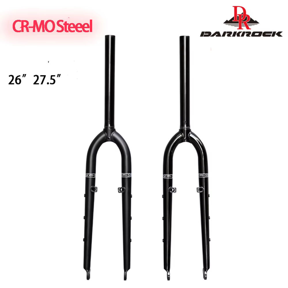 26/27.5ER DARKROCK CM-3 /CM-5 cr-mo Steels fourche avant 28.6mm disque et V frein vtt fourche rigide