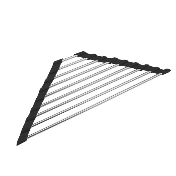 Triangle Roll-Up Vaisselle vaccage T1 pour Évier Coin Pliable En Acier Inoxydable Caddy Éponge Étagè