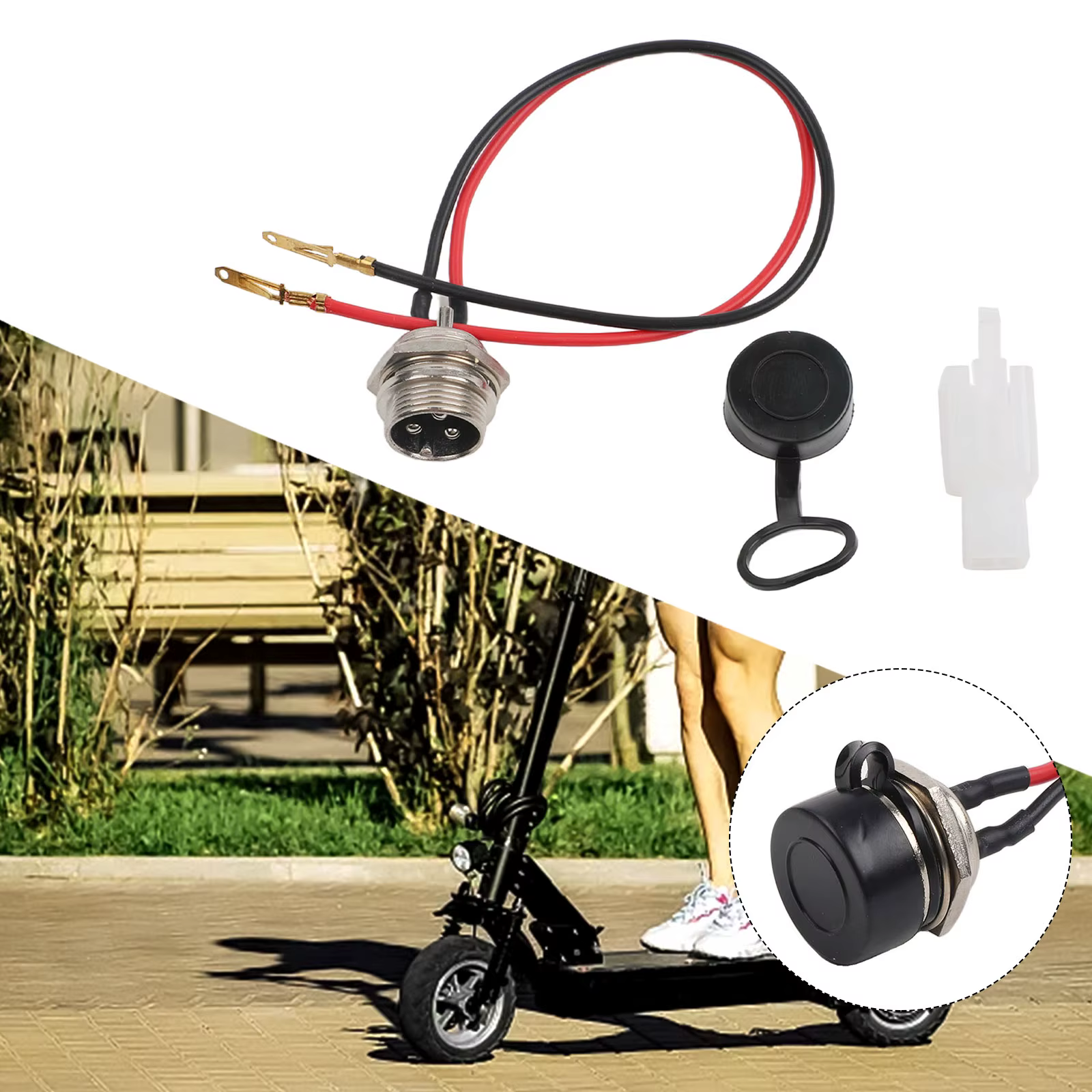 Port de charge 3 broches pour trottinette électrique enfant, scooter de mobilité, e-scooter, e-bike