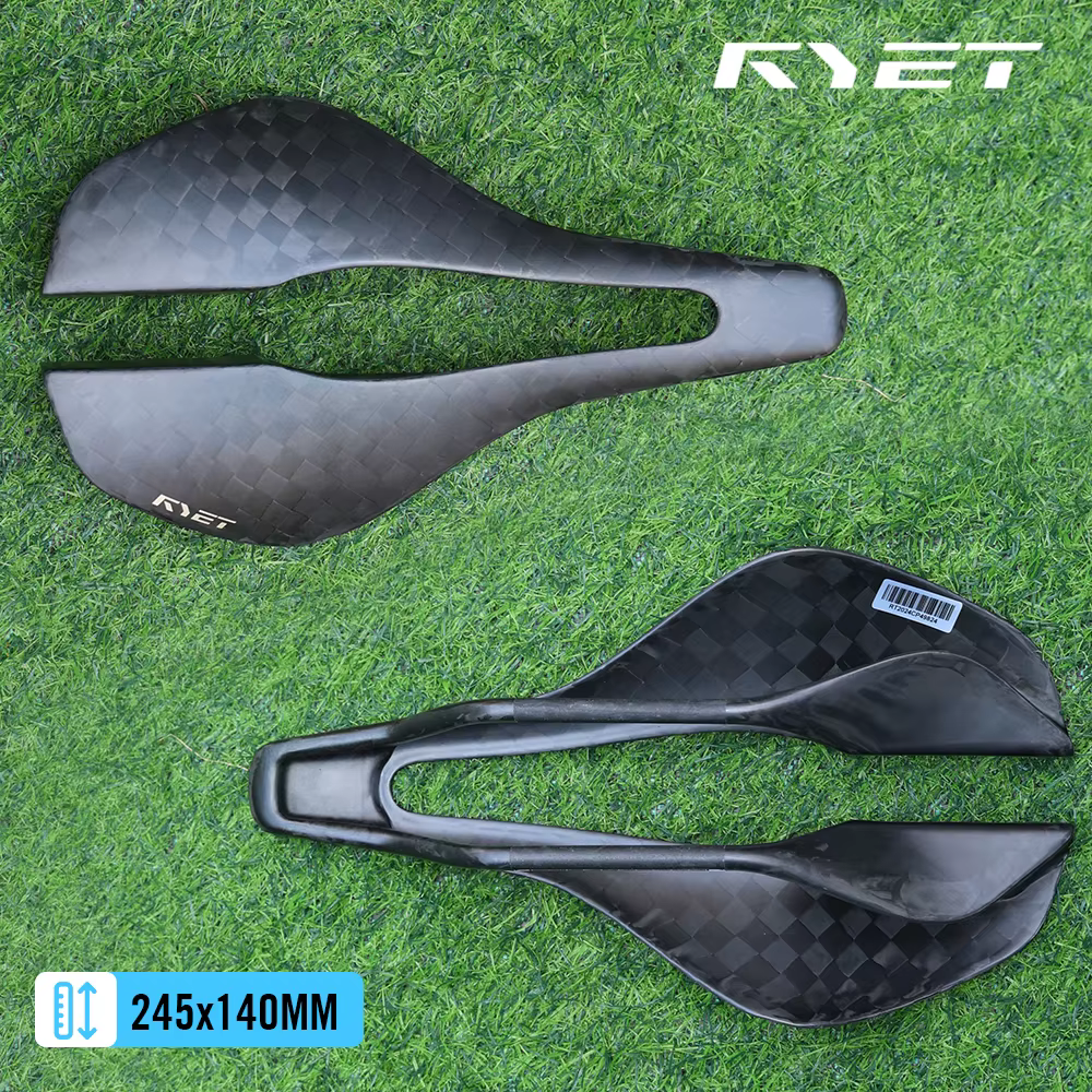 Selle en carbone super légère RYET, rail ovale entièrement en carbone 7x9mm 245x140mm pour triathlon