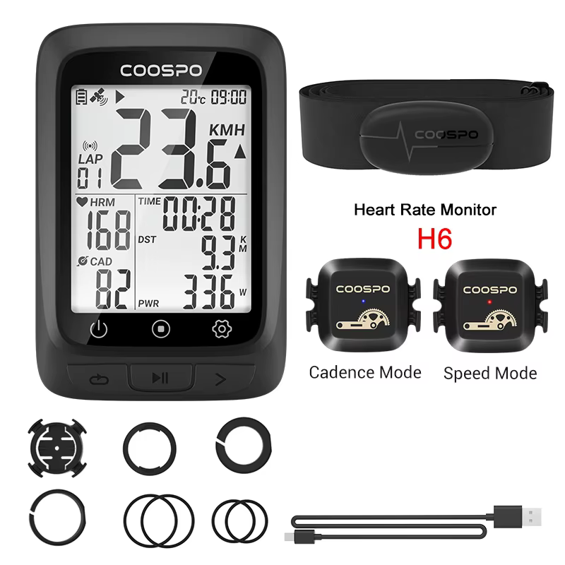 CooSpo – GPS BC107 IPX67 pour vélo, ordinateur de vélo, synchronisation avec les capteurs Stra Ant +