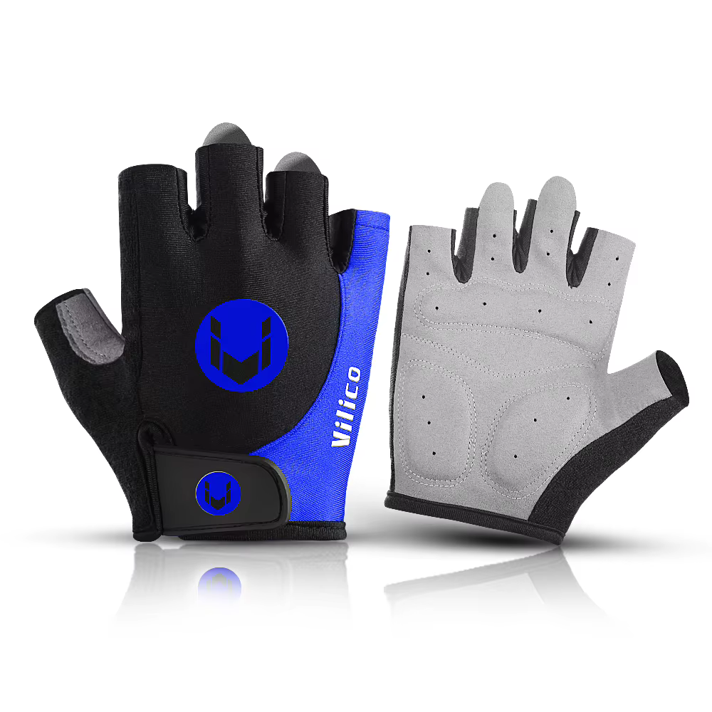 Gants de vélo Vilico à demi-doigts, respirants et absorbant les chocs, pour hommes et femmes, antidé