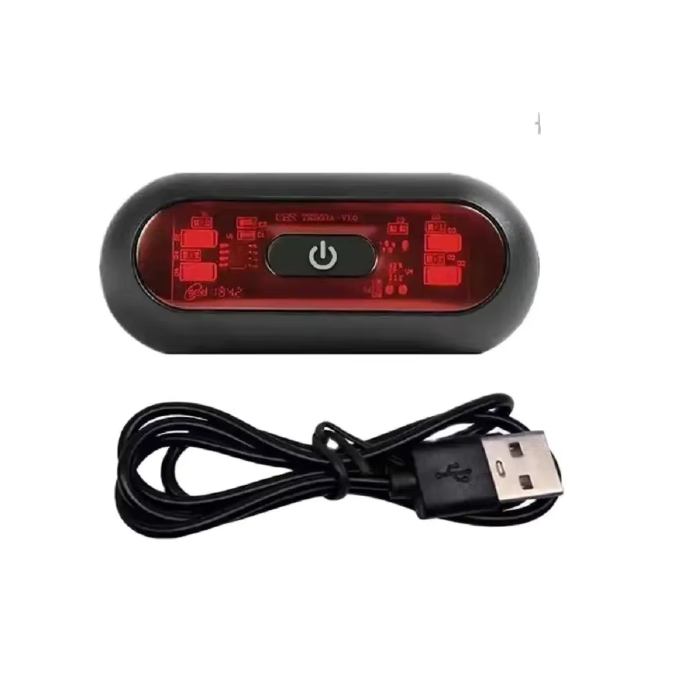 Feu arrière de casque rechargeable à 4 lampes, feu arrière de sécurité pour moto et vélo, lampe de s