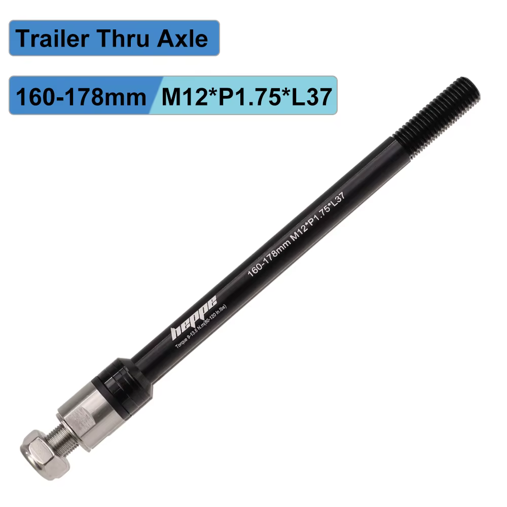 Remorque de vélo HEPPE à axe traversant, remorque de chargement pour enfant, axe traversant 160-178m