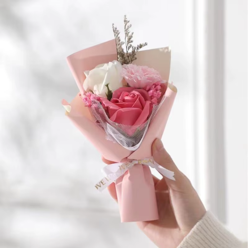 Décoration de cadeau pour la Saint-Valentin, bouquet de roses artificielles, fleurs artificielles po
