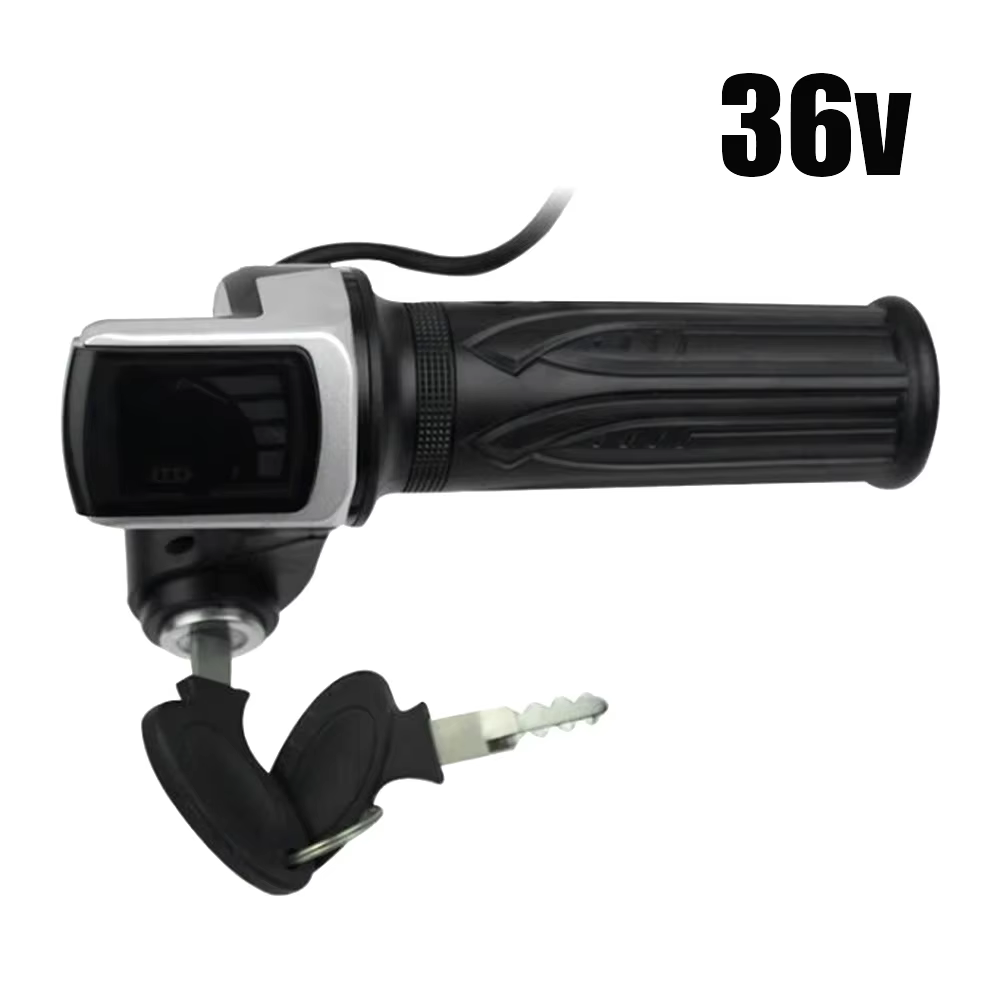 Poignée d'accélérateur pour Scooter électrique 36V/48V/60V, avec verrouillage à clé, indicateur d'al