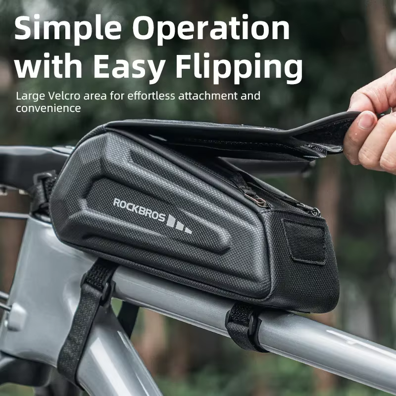ROCKBROS-sac de vélo 1,7 L étanche, sacoche pour cadre avant, support de téléphone à écran tactile,