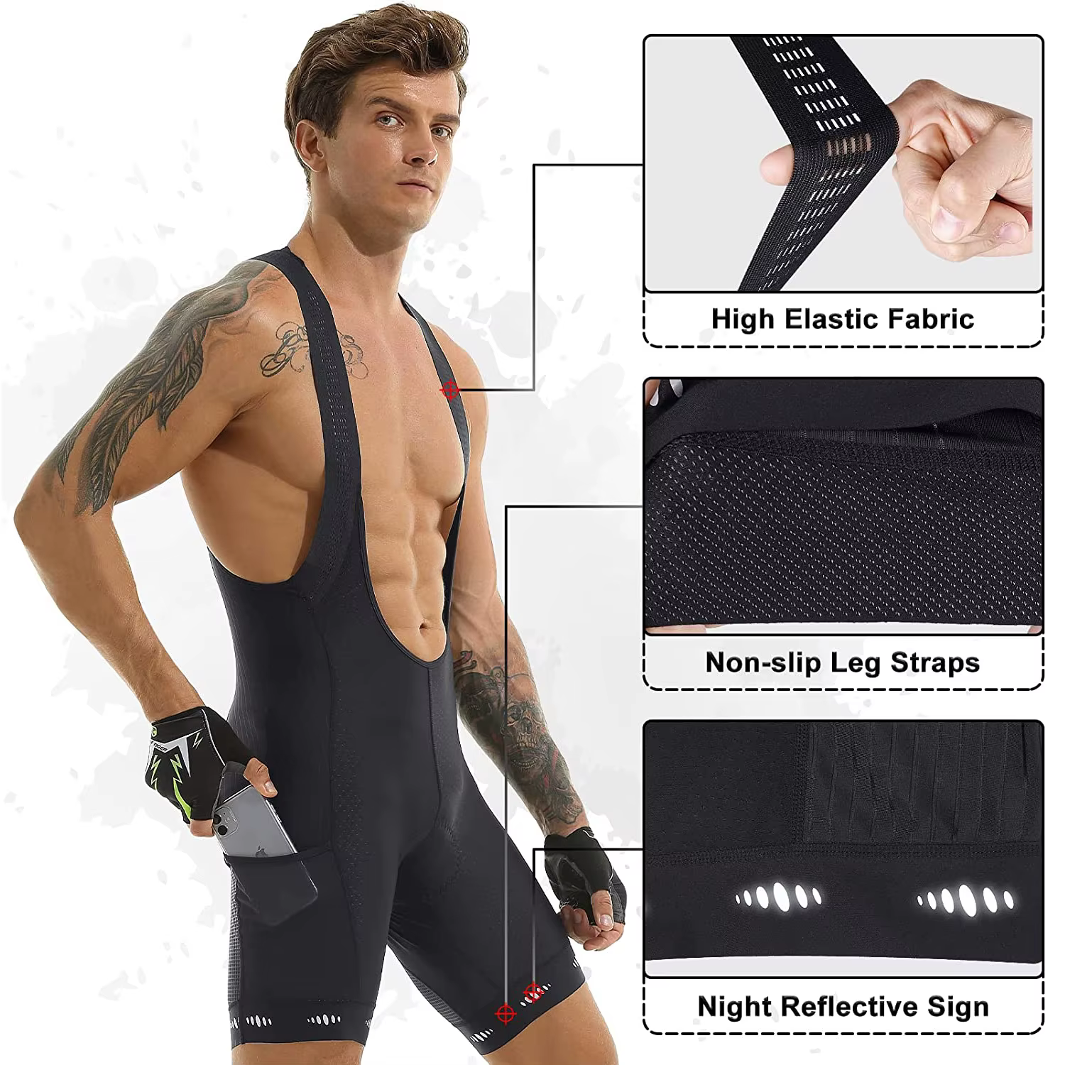 X-tiger – cuissard de cyclisme avec poche UPF 50+, short de vélo pour hommes, en Polyester à séchage