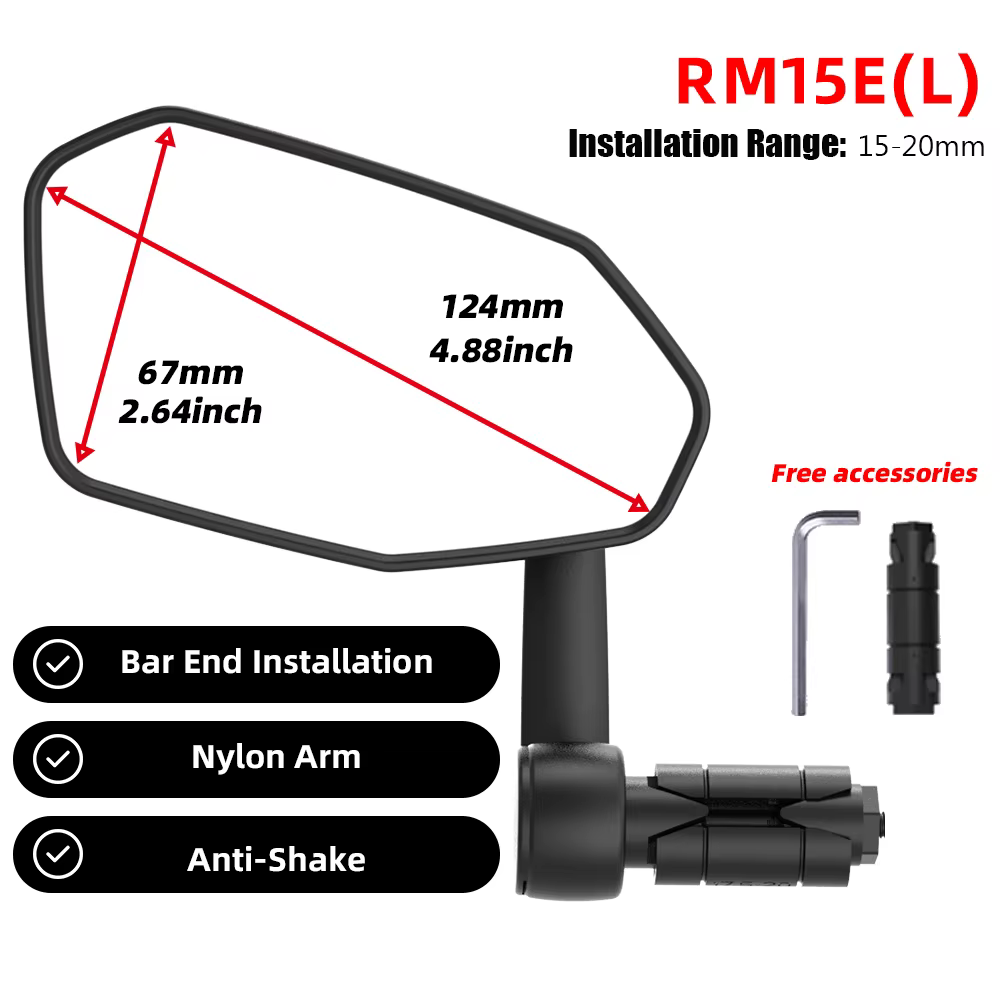 Miroir de vélo réglable RBRL 360° anti-vibration, miroir de guidon stable pour vélo de route, VTT, v