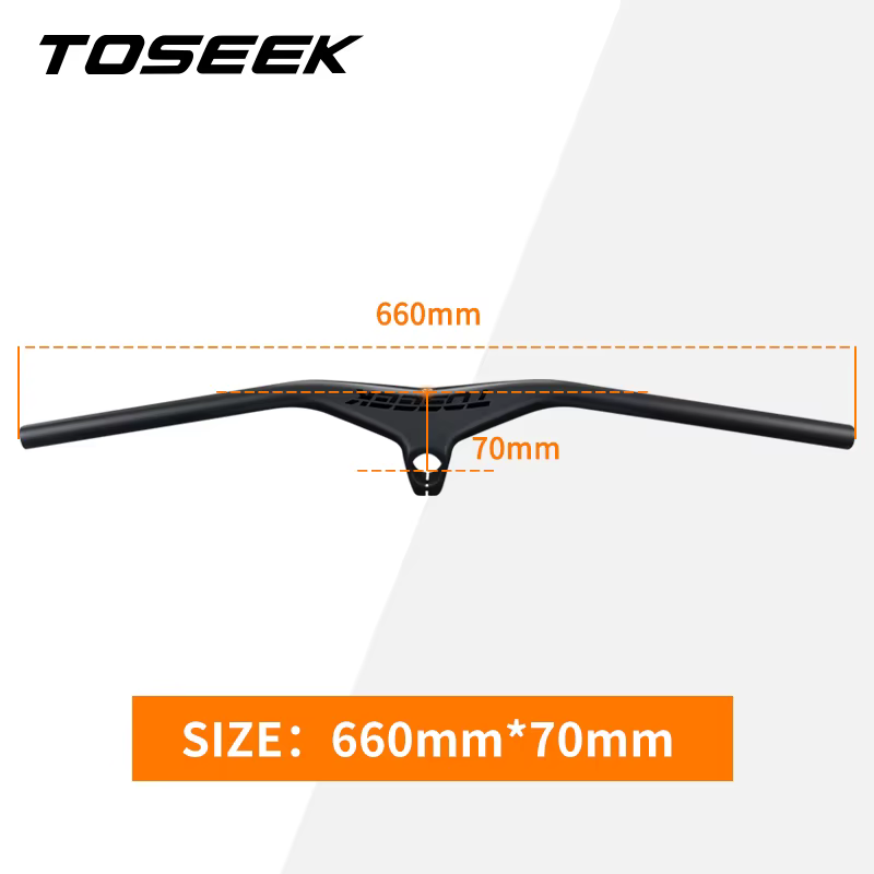 Guidon de vélo TOSEEK TM100 en carbone T800, guidon intégré pour VTT avec potence, 28,6 mm, -17 degr