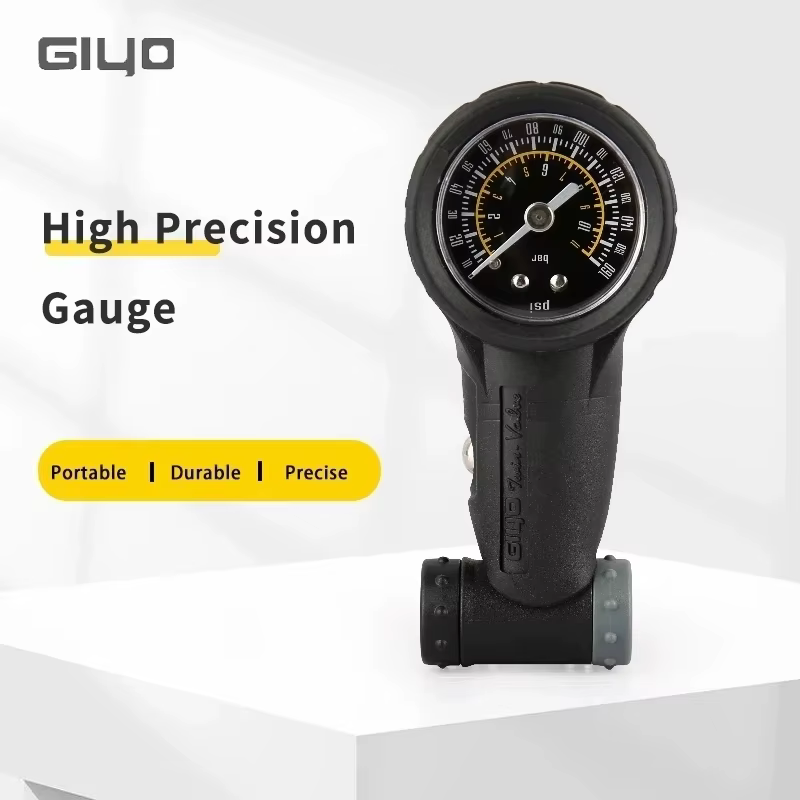 Manomètre de pression d'air pour pneus de vélo GIYO, valves Schrader/Presta, 160 PSI, baromètre prof