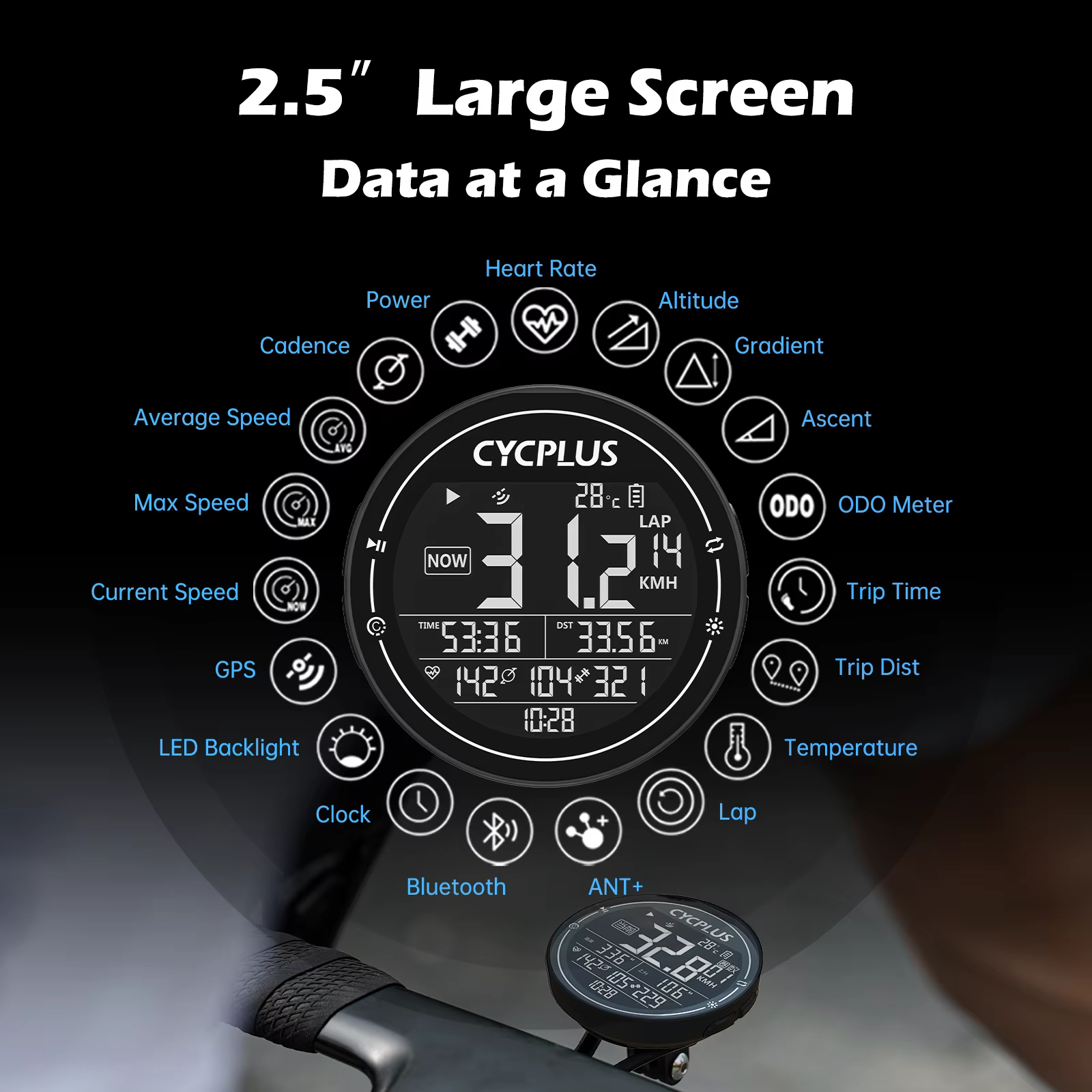 CYCPLUS M2 vélo vélo accessoires GPS vélo ordinateur sans fil ANT + Bluetooth étanche compteur de vi