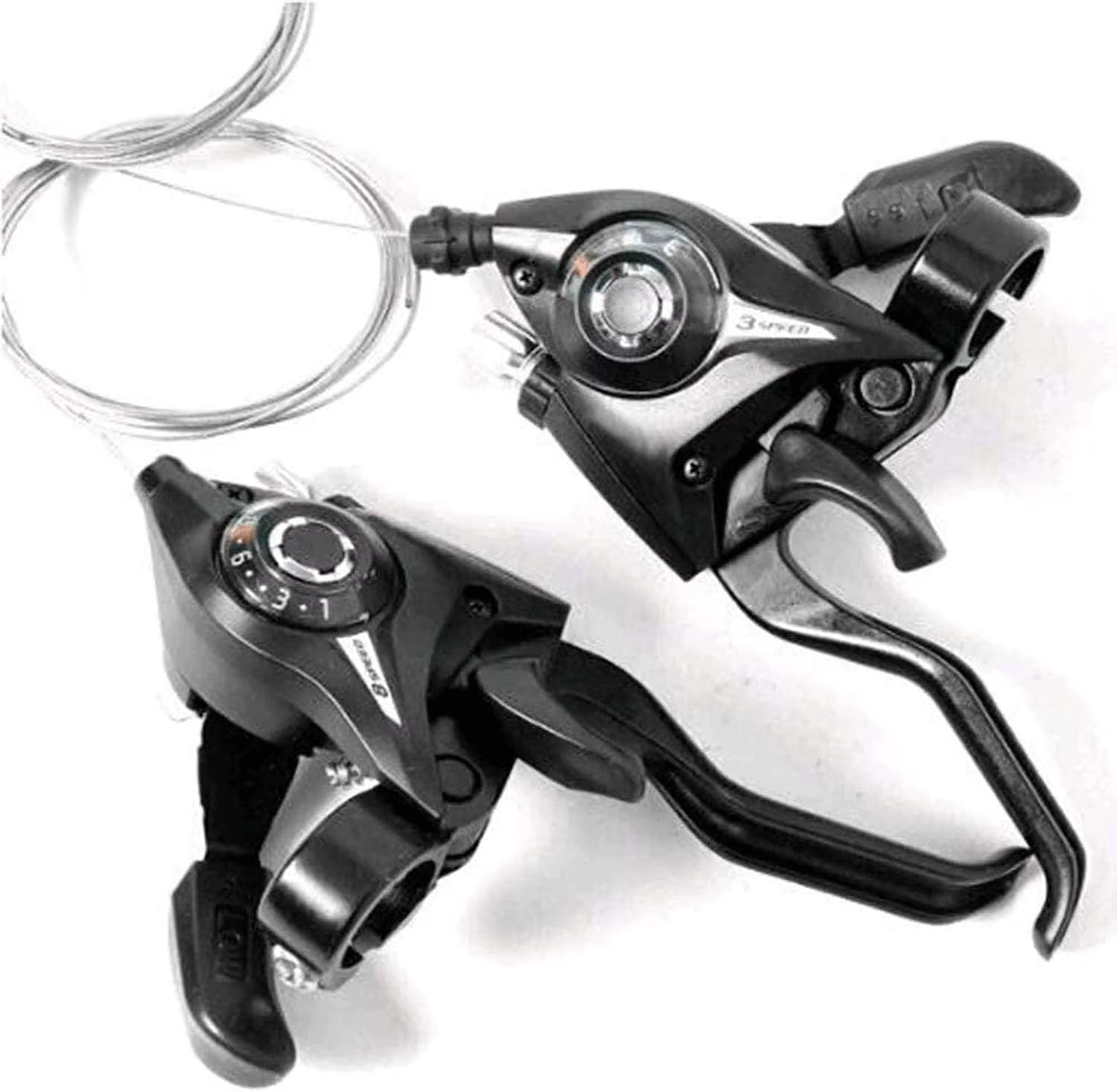 Leviers de frein et de changement de vitesse pour vélo de montagne, 1 paire, 3x7, 3x8 vitesses, noir