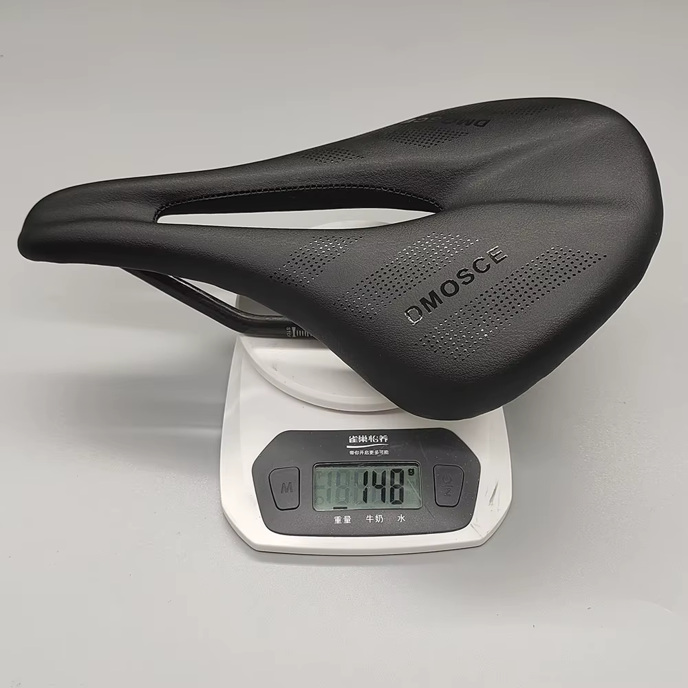 Selle entièrement en carbone pour VTT et route, 243✖Selle de vélo en cuir super légère, coussins en 