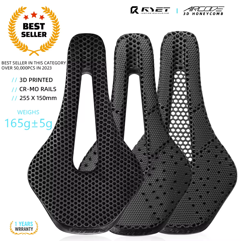 RYET selle entièrement en carbone imprimé 3D ultraléger creux confortable respirant vtt vélo de cour