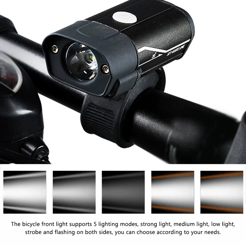 Phare de vélo Rechargeable par USB, voyant d'avertissement en alliage d'aluminium, feu avant de vélo