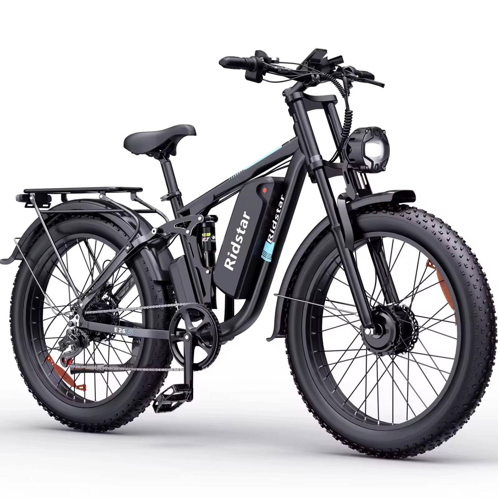 Vélo électrique tout-terrain Ridstar E26Pro 48V 23Ah à double moteur, batterie lithium, pneus larges