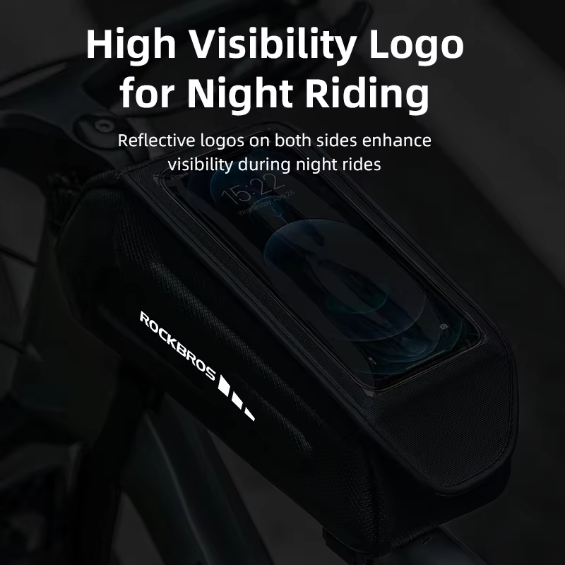 ROCKBROS-sac de vélo 1,7 L étanche, sacoche pour cadre avant, support de téléphone à écran tactile,