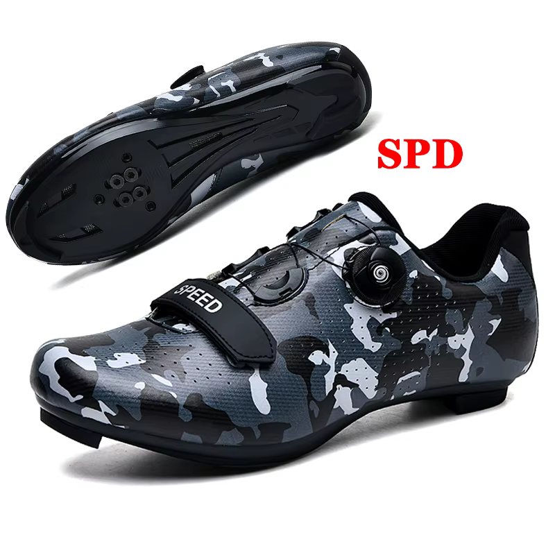 Chaussures de cyclisme sur route professionnelles, respirantes, légères, semelle rigide, compatibles