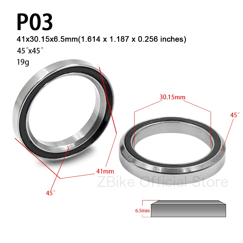 Roulements de direction pour vélo VTT, pièces de réparation en acier pour trottinette et VTT, 41/41.