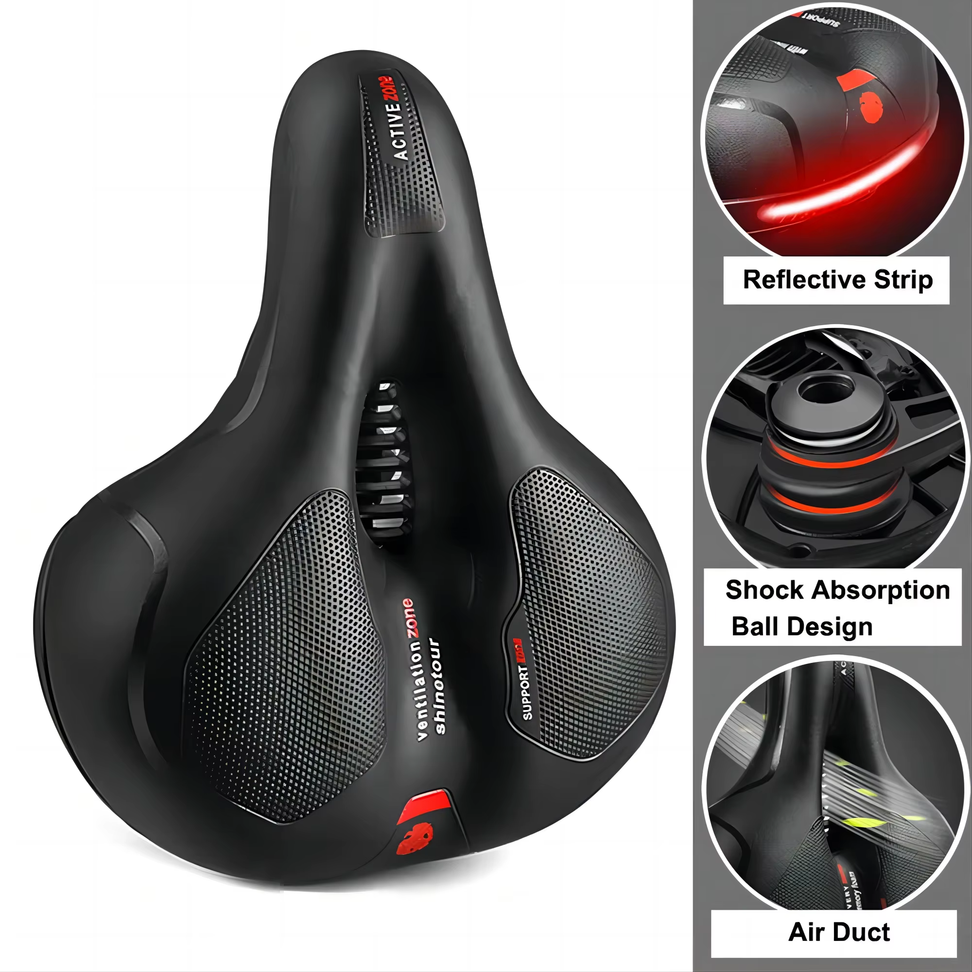Selle de vélo creuse et respirante pour hommes et femmes, vélo de route VTT, absorbant les chocs, co