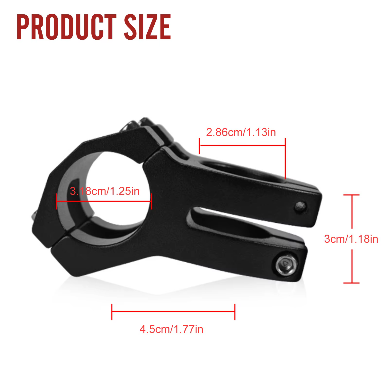 Tige de guidon de vélo 31,8 mm 45 mm, tige courte pour la plupart des vélos, vélos de route, VTT, BM