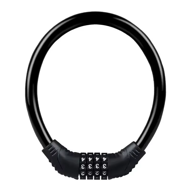 Cadenas de vélo à combinaison à 4 chiffres sans clé, mini cadenas de sécurité à câble en acier rond