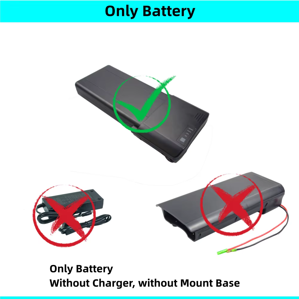 Porte-bagages arrière batterie de vélo électrique 36V 7.8Ah 8.7Ah 10Ah 10.4Ah 12.8Ah 14Ah 24V pour p