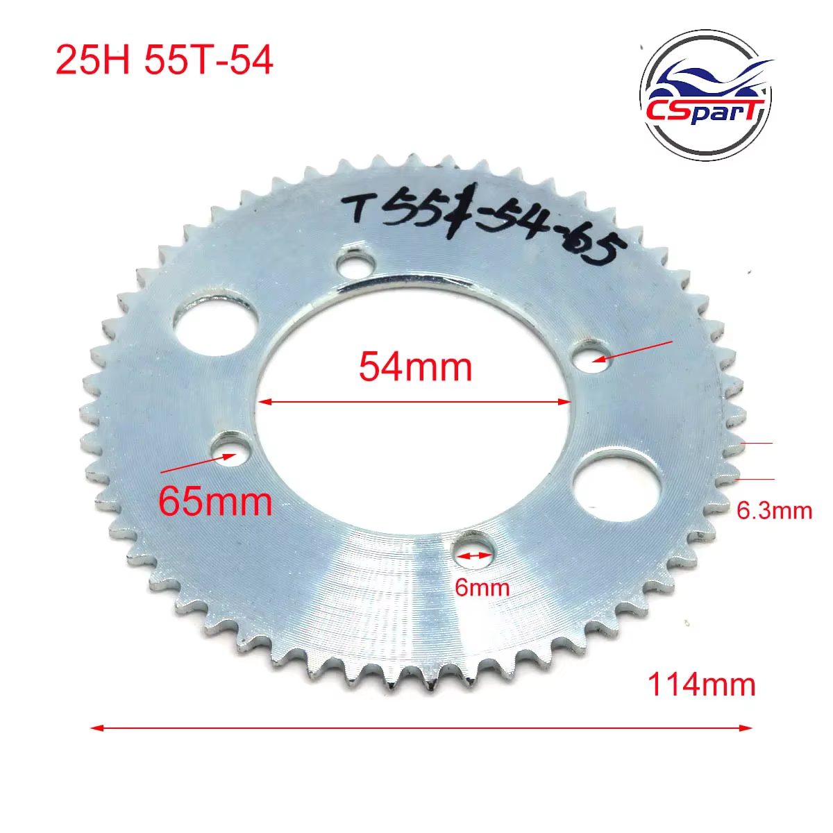 Pignon arrière 25H 55 65 80 89 dents 55T 65T 80T 89T 54MM pour Razor EVO x-treme IZIP E Scooter à ga
