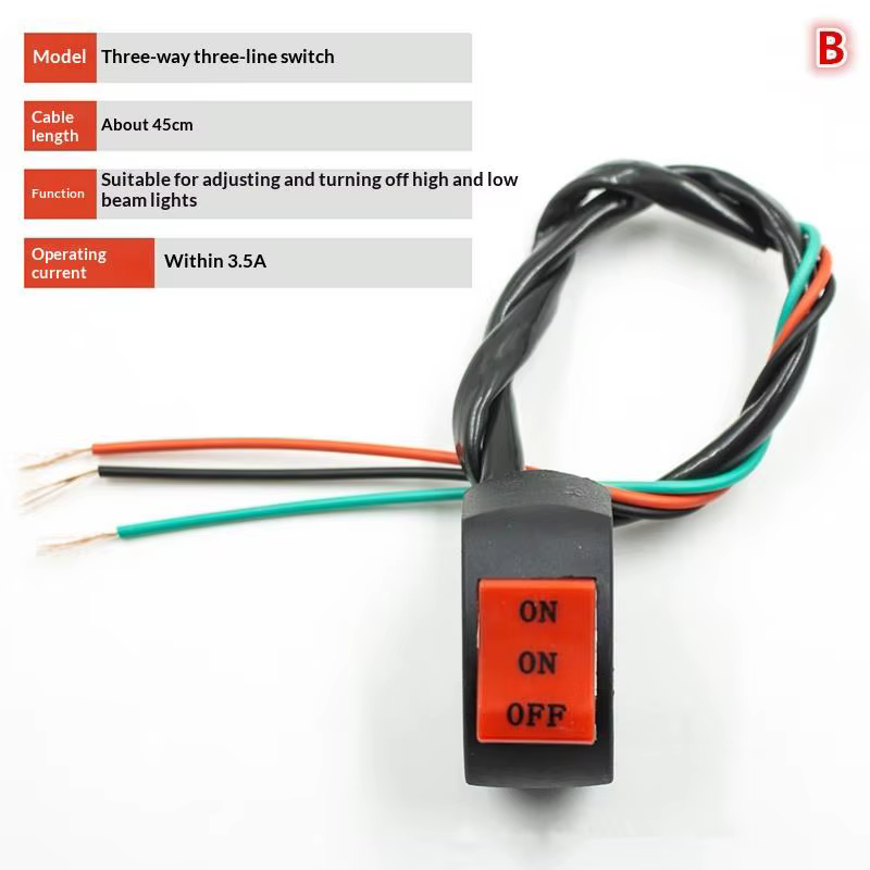 Interrupteur de démarrage électrique universel 12V pour guidon de moto avec bouton marche/arrêt pour