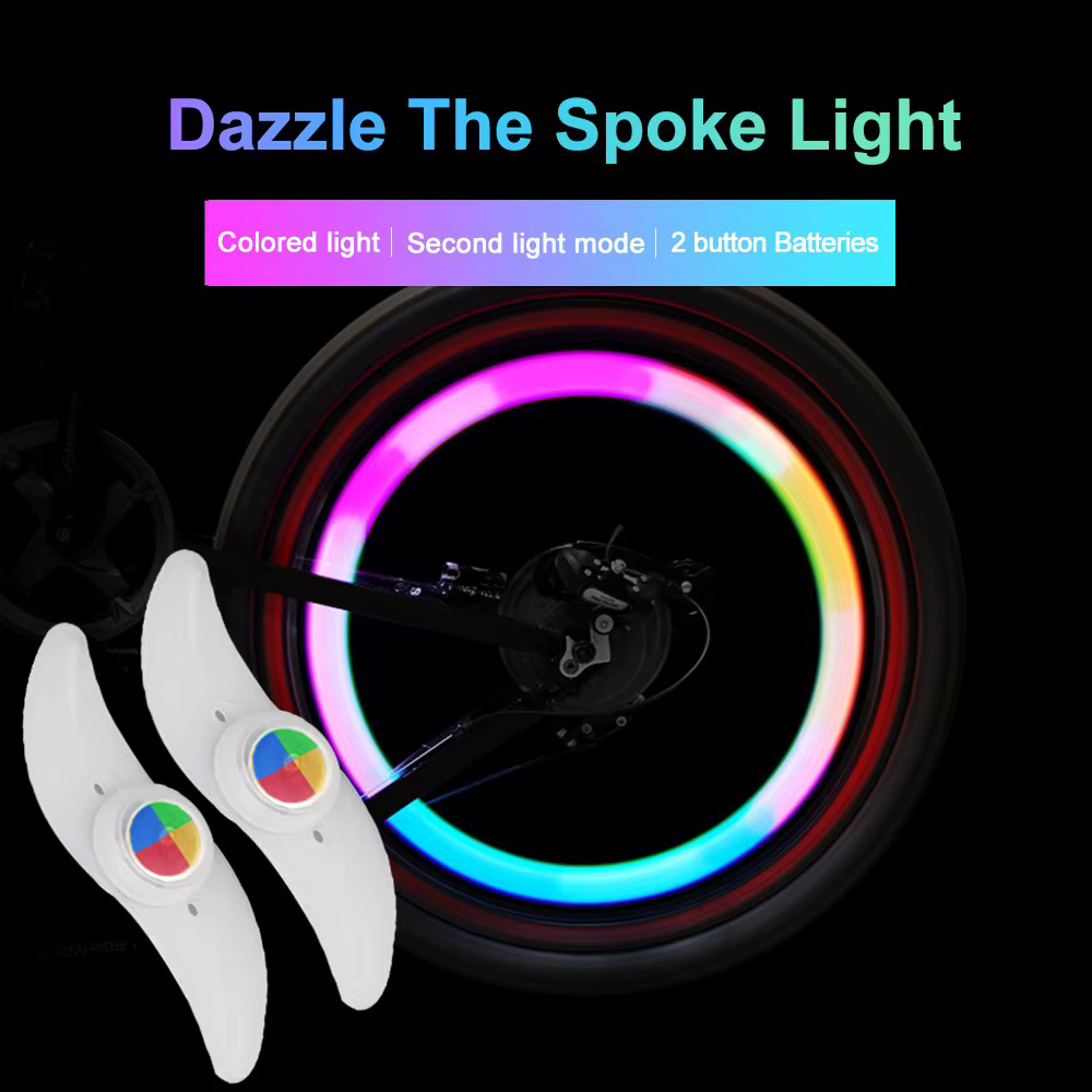 Lumière colorée pour roue de vélo, étanche, VTT, balance, lampe de vélo, LED, voyants flash iopathiq