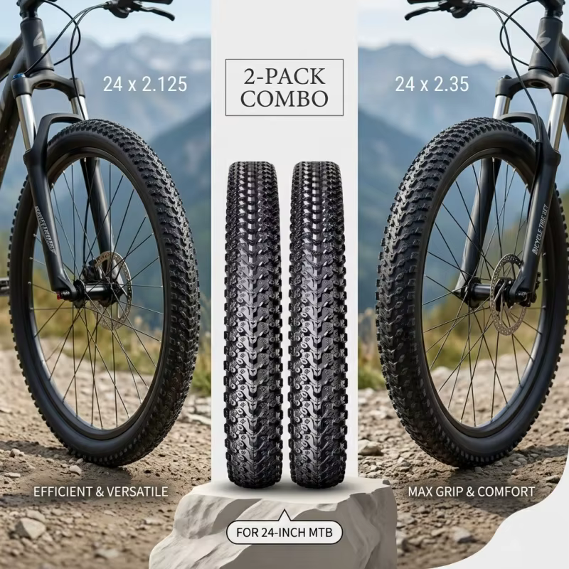 Pneus de vélo 24 pouces 24x2.125 24x2.35, pneus à talon métallique, 2 pièces, pneus extérieurs en fi