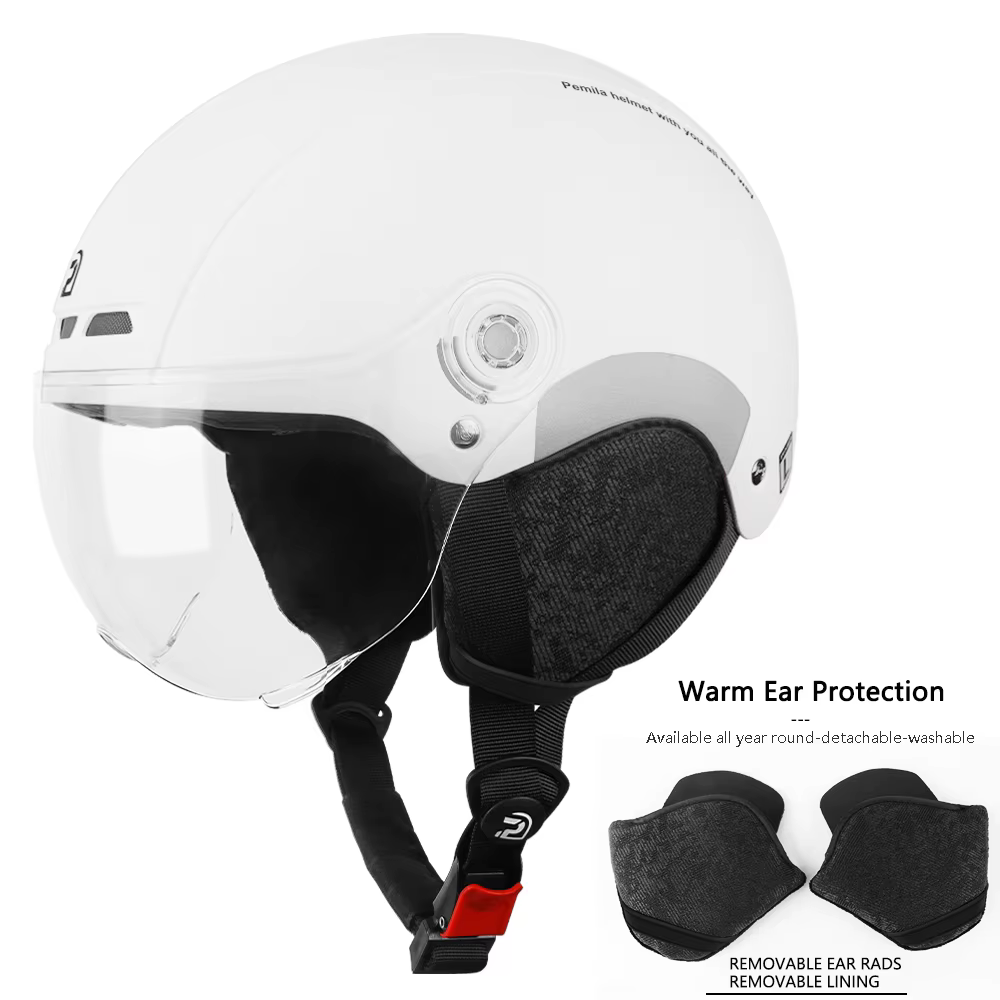 PEMILA-Casque de vélo avec lunettes pour homme et femme, casque de vélo, autocollant de coulée, lent