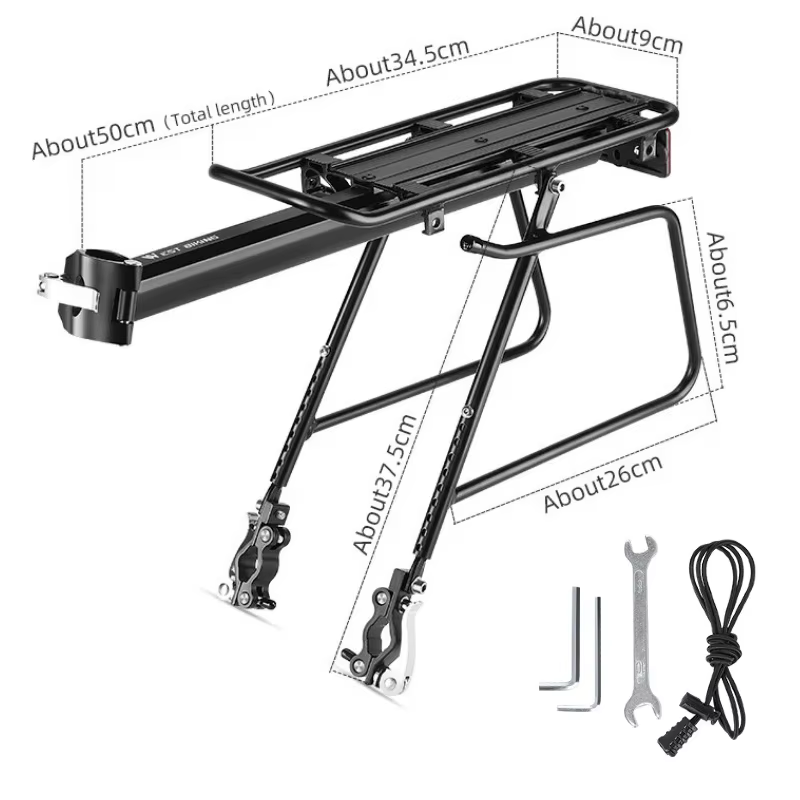 WEST BIKING-Coffre de vélo T1 en alliage d'aluminium à dégagement rapide, siège arrière de vélo T1 C
