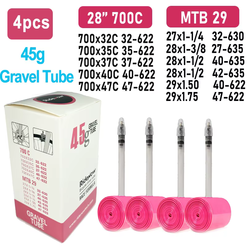Ridenow ultraléger TPU gravier chambre à air de vélo 29 pouces 700x32C 35 37 40 47C Valve de pneu vé