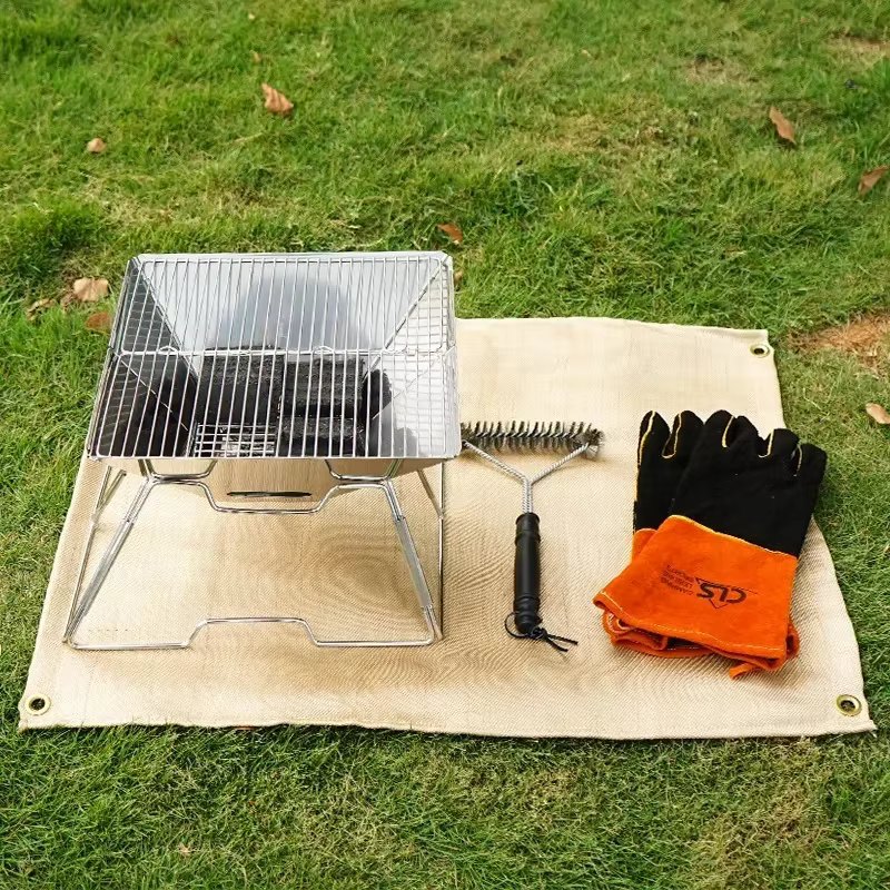 Nouveau Camping en plein air tissu ignifuge pique-nique Barbecue tapis isolant ignifuge haute tempér