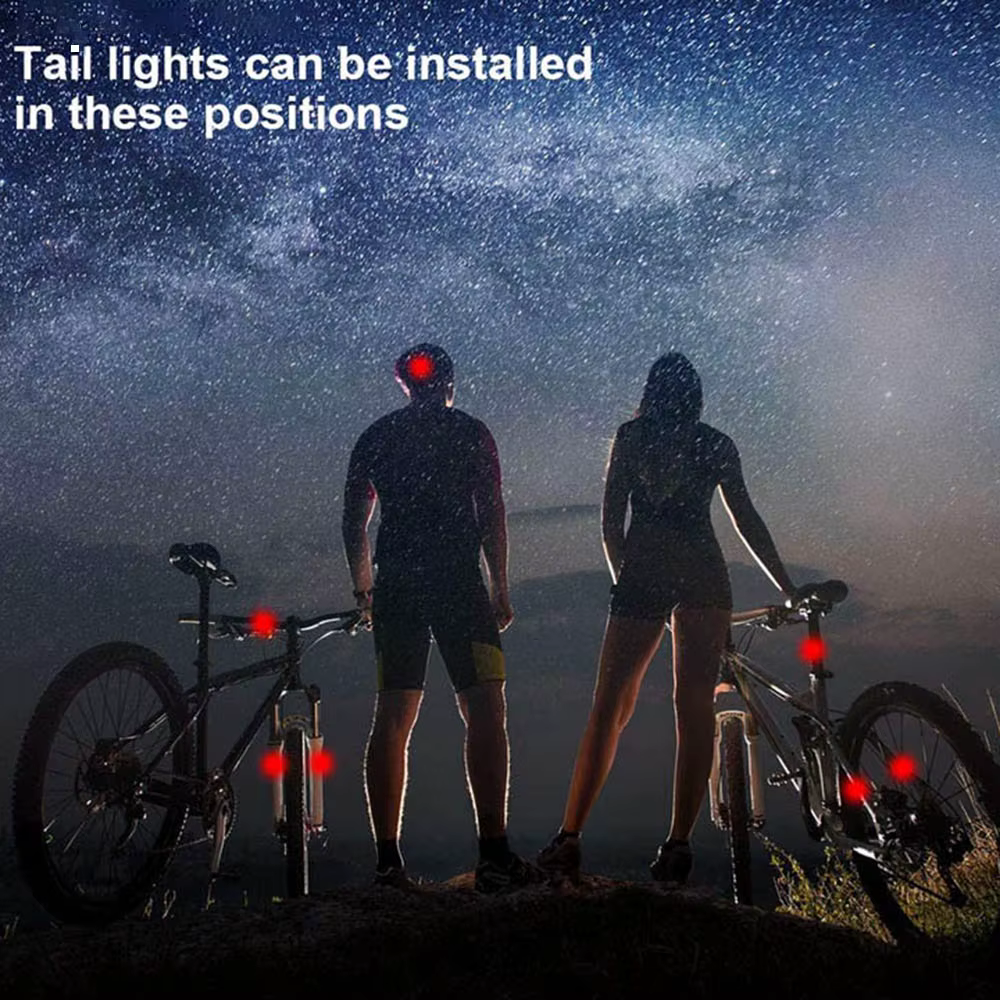 Lumière de frein de vélo Flash Usb Feu arrière Dossier Vélo Télécommande sans fil de sécurité de vél