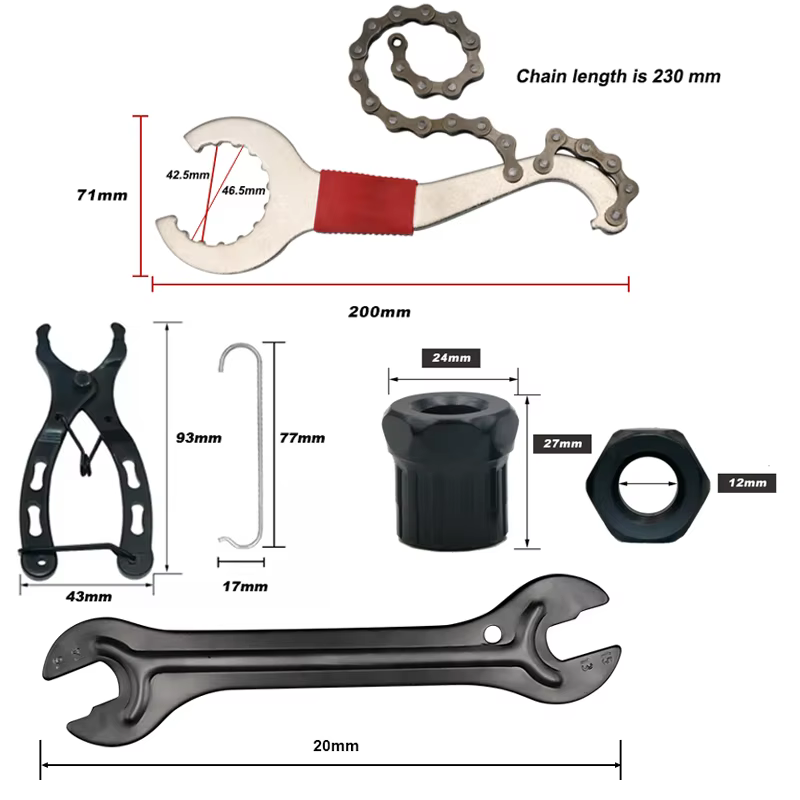 Ensembles d'outils de réparation de vélo, disjoncteur de chaîne, extracteur de manivelle, règle de m