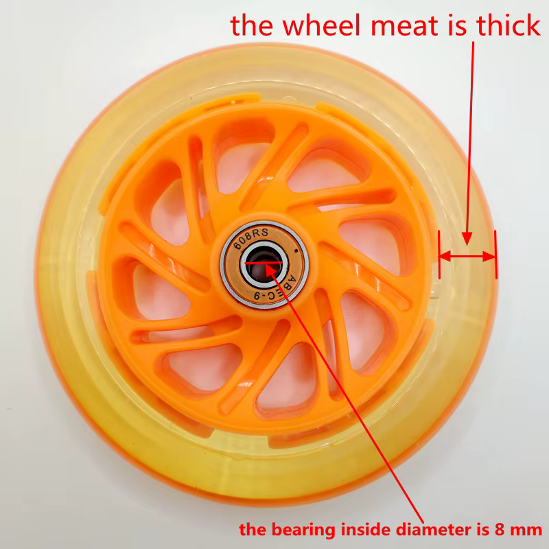 Roue de Scooter clignotante 120x30mm 120mm, roulements épais pour viande, haute qualité