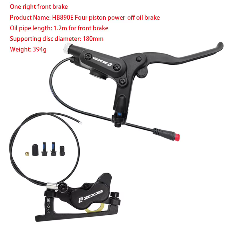 Frenos hydrauliques pour vélo électrique à 4 pistons ZOOM Fenêtre à huile visible et technologie de 