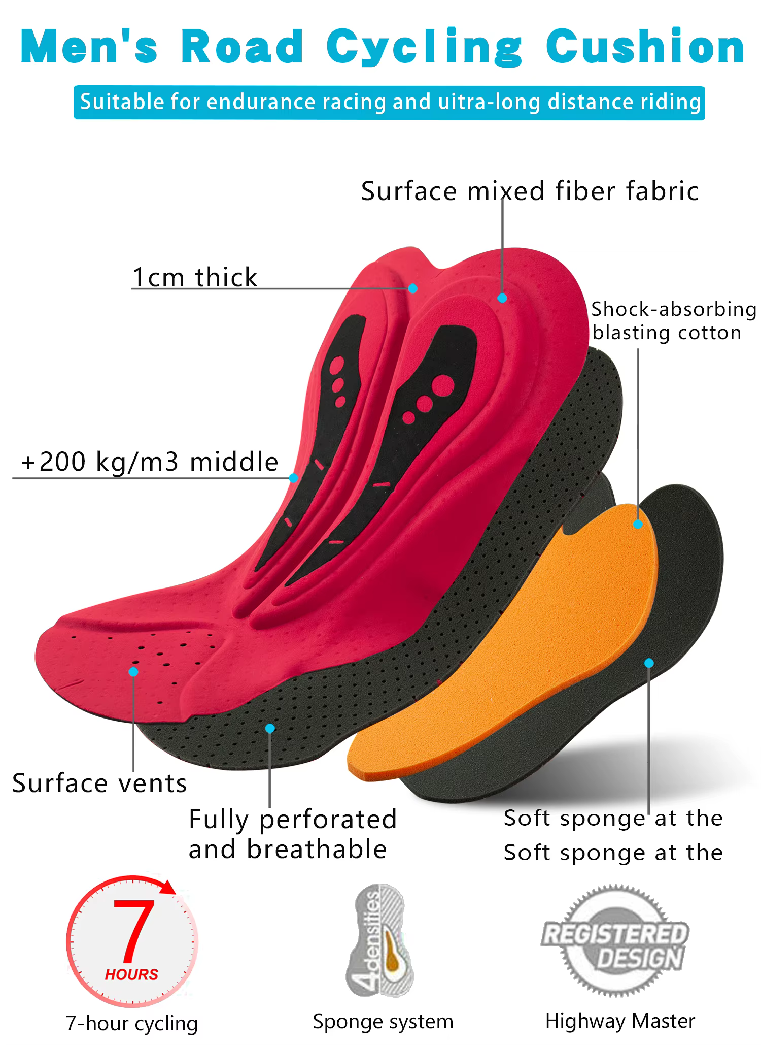 Fualrny cuissard à bretelles de cyclisme 5D Gel Pad VTT Shorts Bretelle poches extérieur respirant U