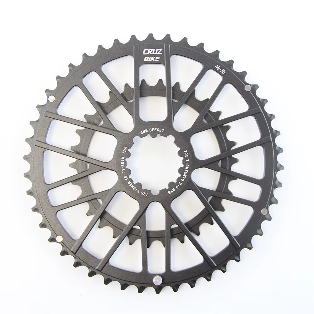 CRUZbike vélo de route 46-30/48-32T roue à chaîne Double plateau couronne de vélo pour pédalier 9/10