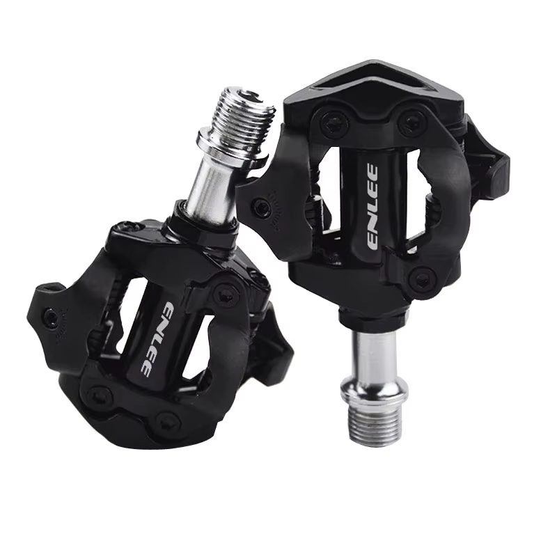 ENLEE pédale de verrouillage de vélo 1 avec taquet gratuit pour système SPD vtt route aluminium anti
