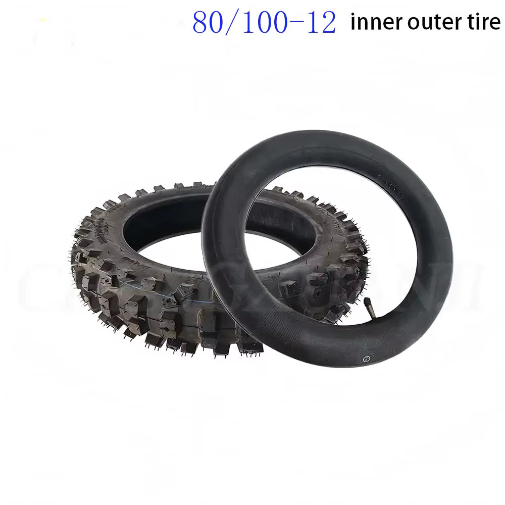 Pneu arrière 80/100-12, pneu extérieur 12 pouces, dents profondes, dirt bike, moto tout-terrain, mot