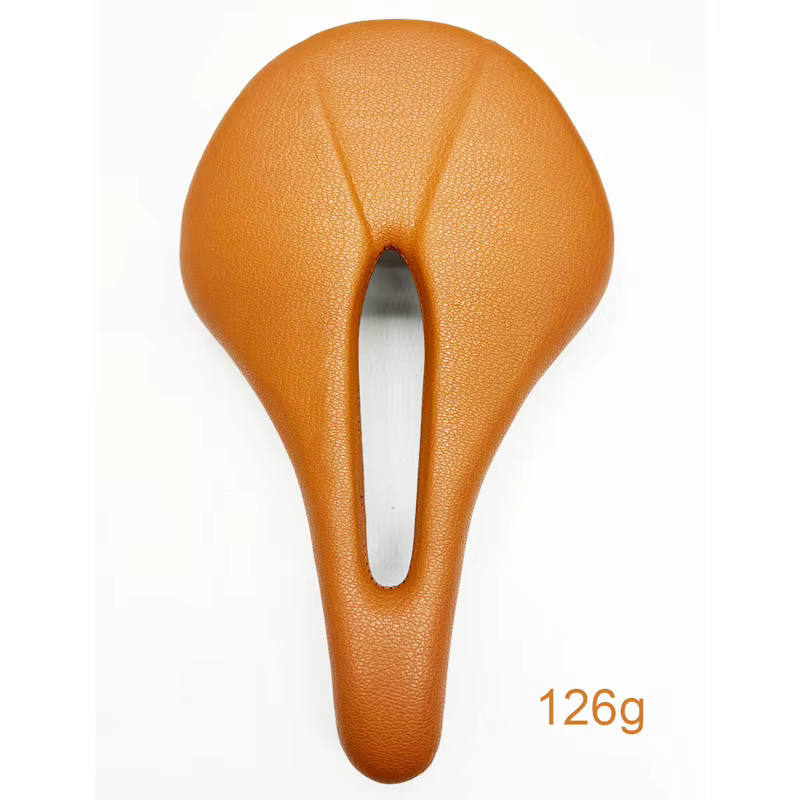 Selle de vélo rétro marron en fibre de carbone faite à la main de 150/143 mm - Ultra légère et respi