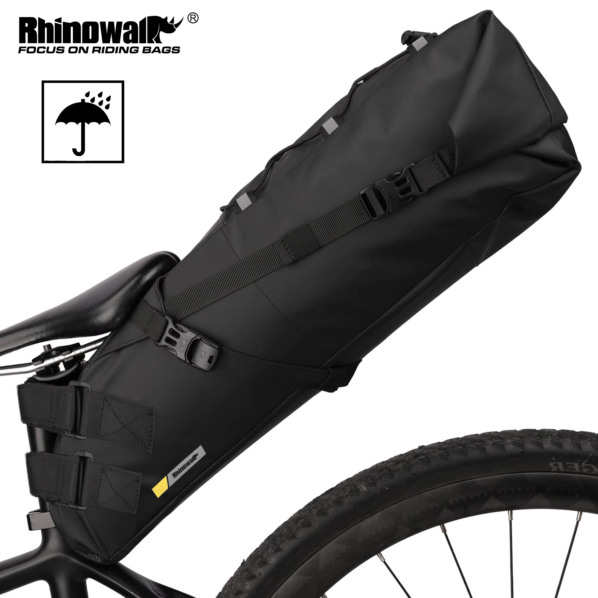 Rhinowalk sac de selle de vélo étanche grande capacité sac de selle de vélo sac arrière pliable de c