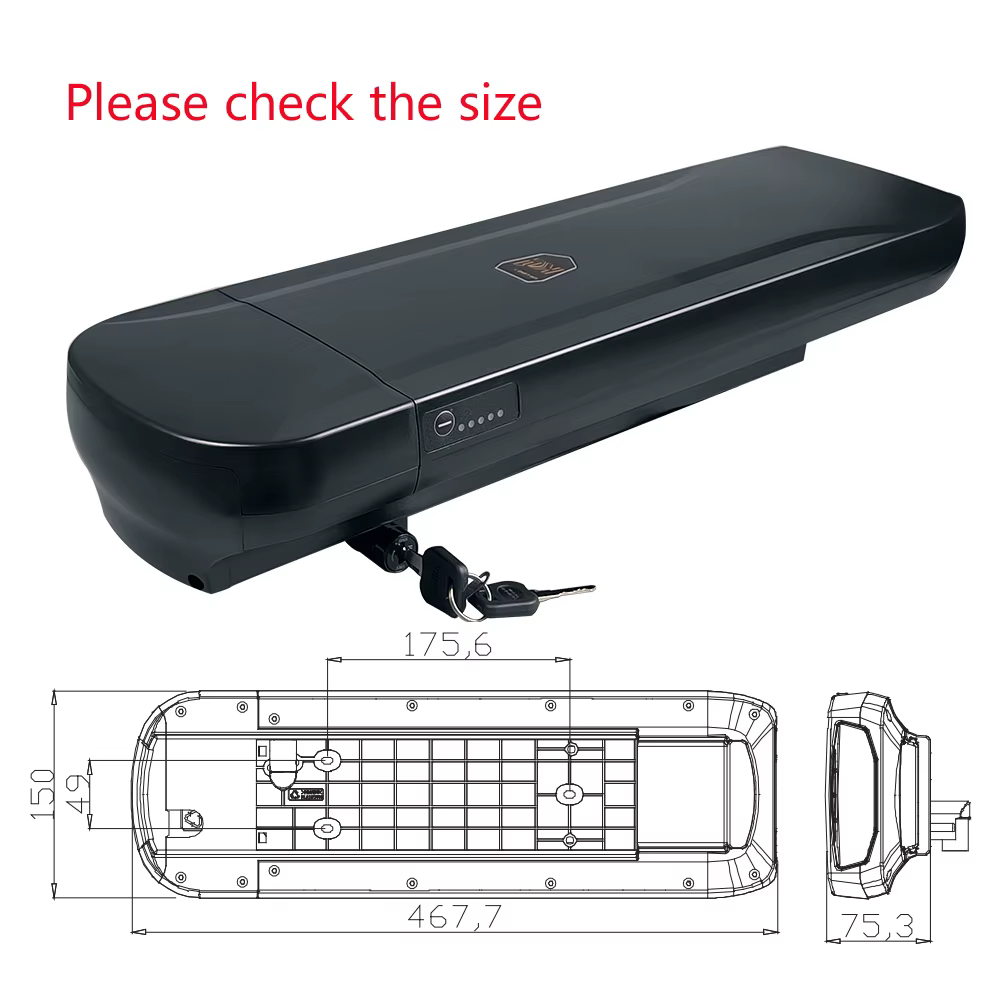 Arrière T1 Ebike Batterie Au Lithium 36V 10.4Ah 15Ah 17.5Ah 13Ah pour Phylion XH370-13J Pomerwindovi