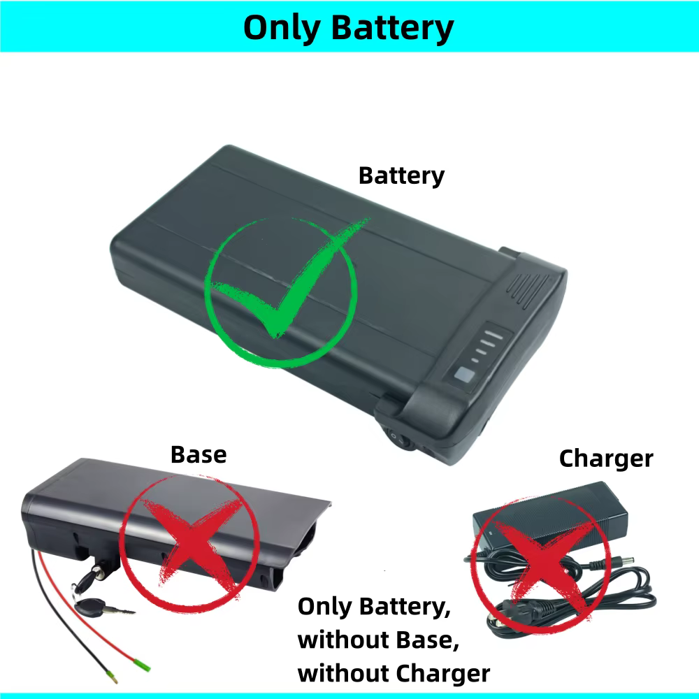 Batterie de vélo électrique de ville de support arrière 36V 6.6Ah 7.5Ah 7.8Ah 10.5Ah 10Ah 24V pour e