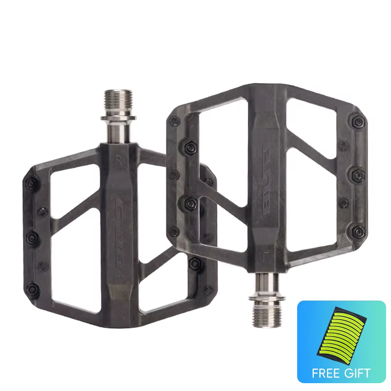 Pédales de vélo légères GUB en fibre de carbone, pédales plates à plateforme composite, axe en titan